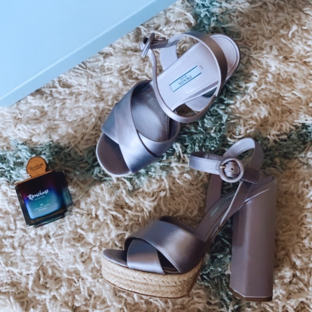 Prada Lavender Satin Sandals